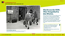 Ausstellungsterminal »Flucht aus der DDR. Über Tempelhof in den Westen.«